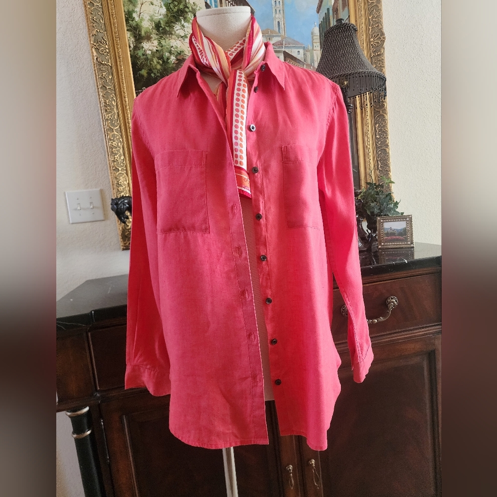 Euc- Cheery Boden Red Linen Blouse!!
